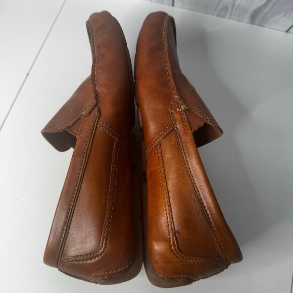 Clarks Collection Driving Loafers Brown Leather Comfort Shoes Men’s Size 10 - Picture 7 of 8